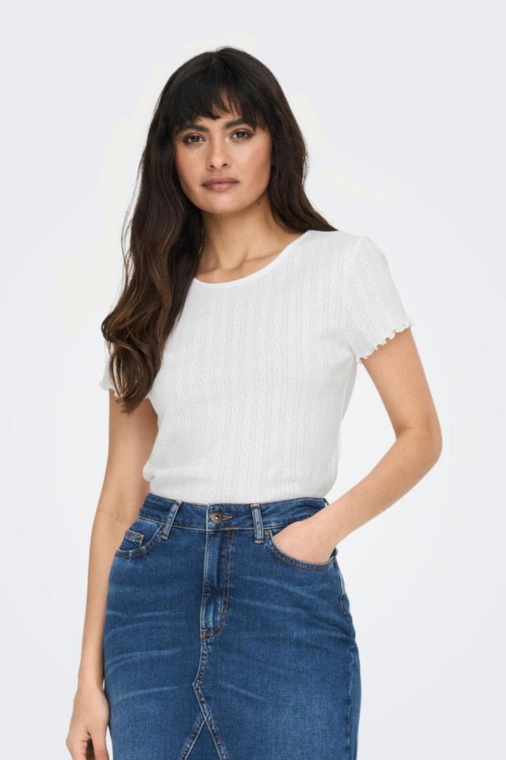 Only - Onlcarlotta S/S Top - 3876952 White Nederdele