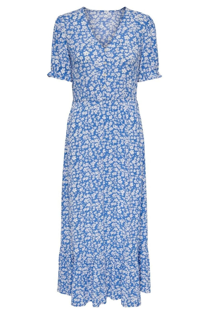 Only - Onlchianti S/S Long Dress - 4032233 Marina WHITE FLOWER Kjoler