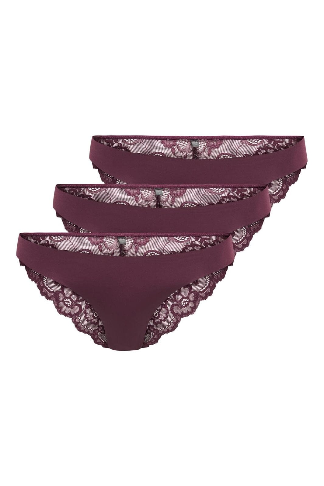 Only - Onlchloe Lace Glitter Brazil 3-Pack Acc - 4863183 Winetasting Silver-Lurex