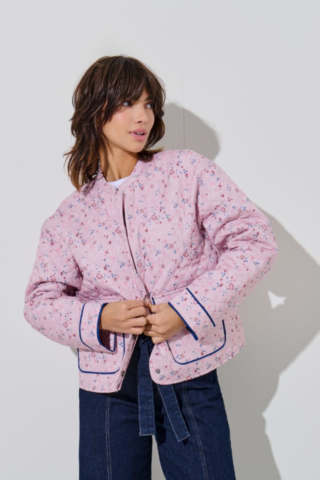 Only - Onlhallie Quilted Jacket 15328523 - 4833388 - Pale Mauve Flowers Jakker