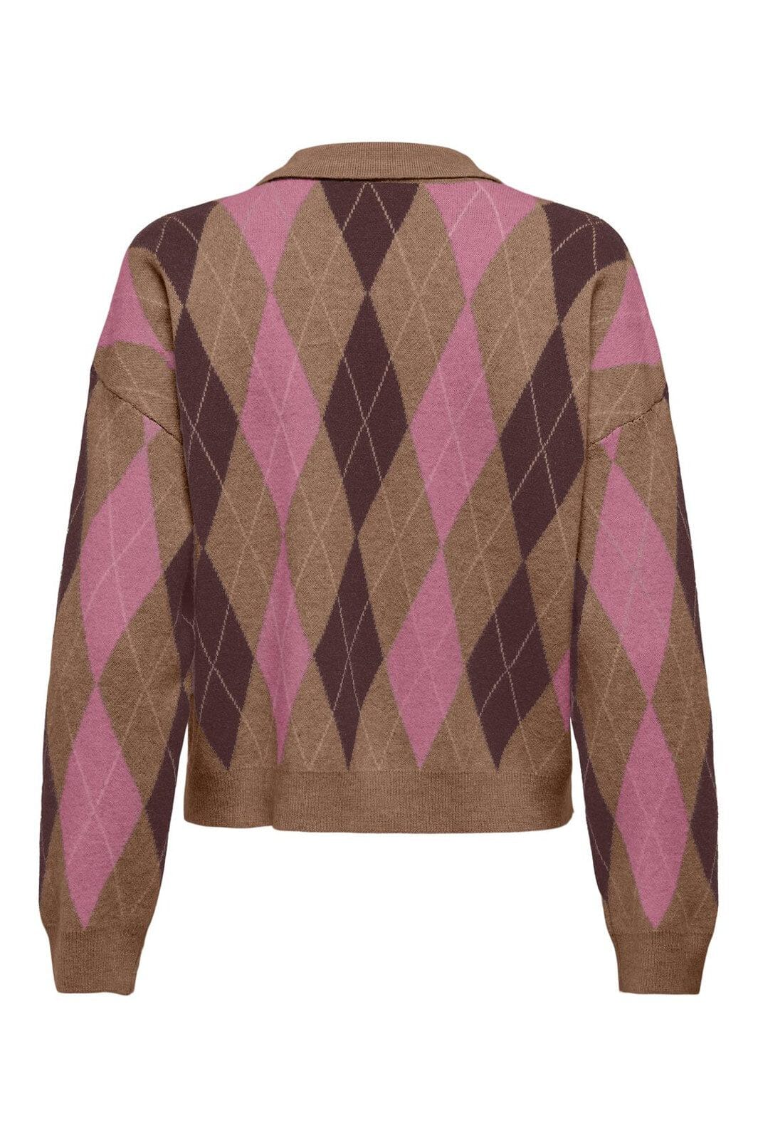 Only - Onlibi Ls Check Polo Cc Knt - 4961968 Toasted Coconut Mel/Decadent/Carmine Mel/Babys/Dtm B