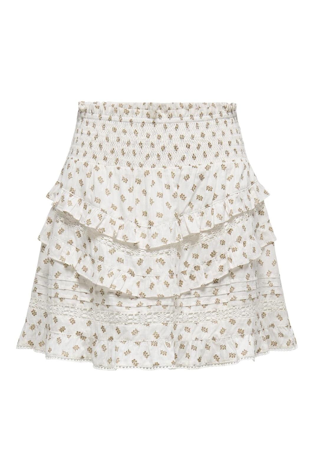 Only - Onljasmin Flounce Skirt 15352497 - 4852880 - Cloud Dancer Kelp Flower