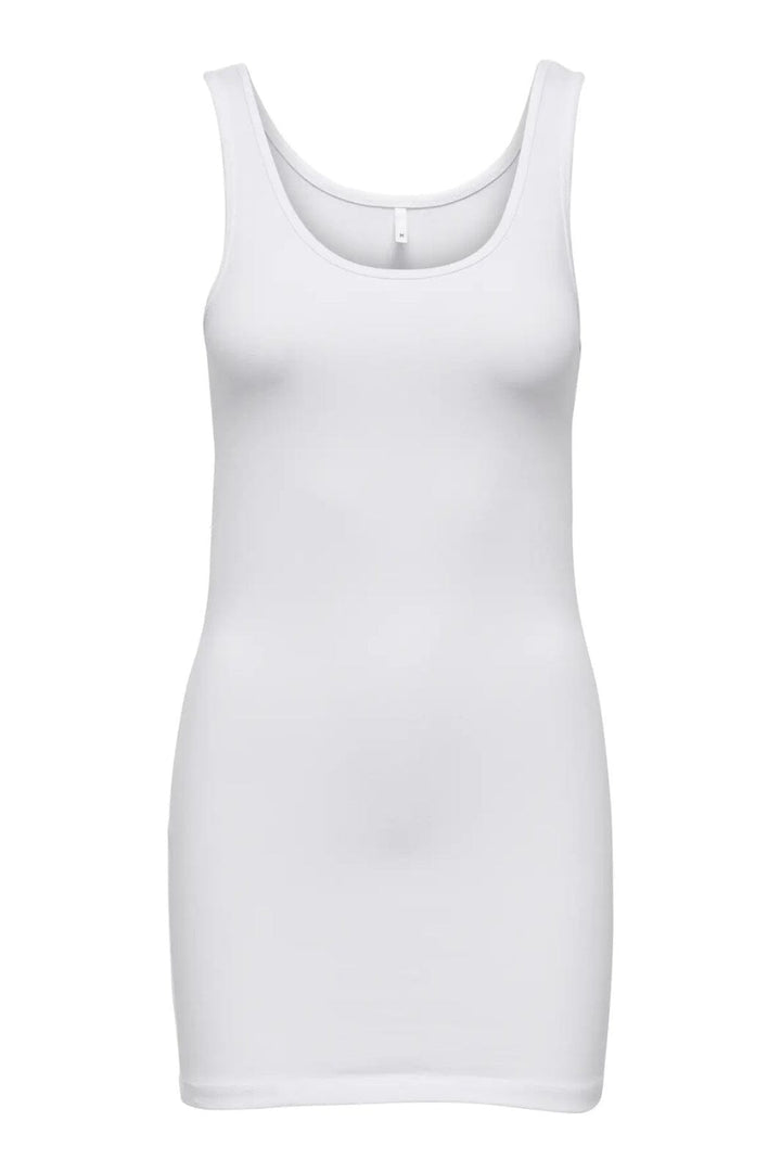 Only - Onllive Love S/L Long Tank Top - 1201450 White
