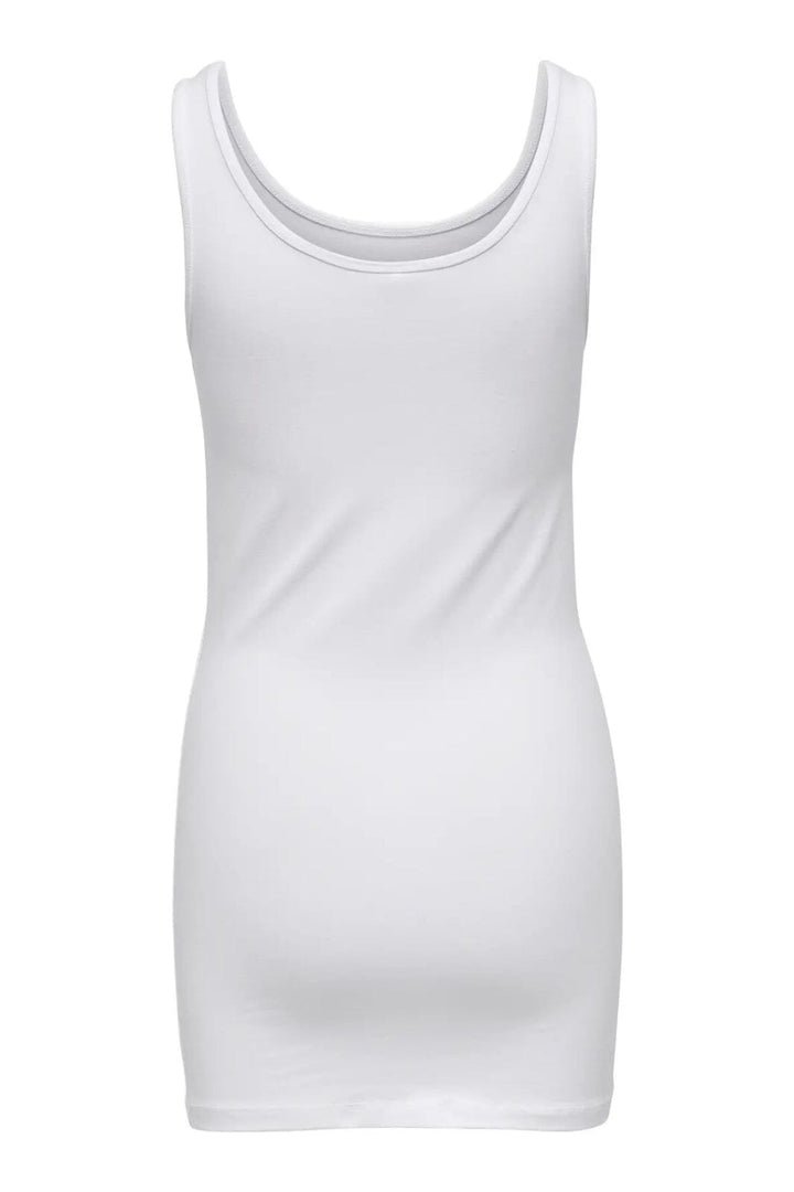 Only - Onllive Love S/L Long Tank Top - 1201450 White