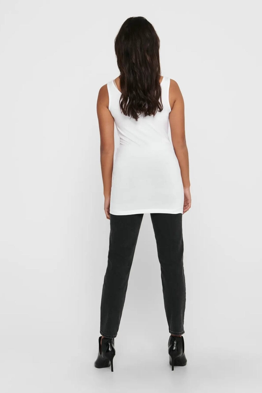 Only - Onllive Love S/L Long Tank Top - 1201450 White