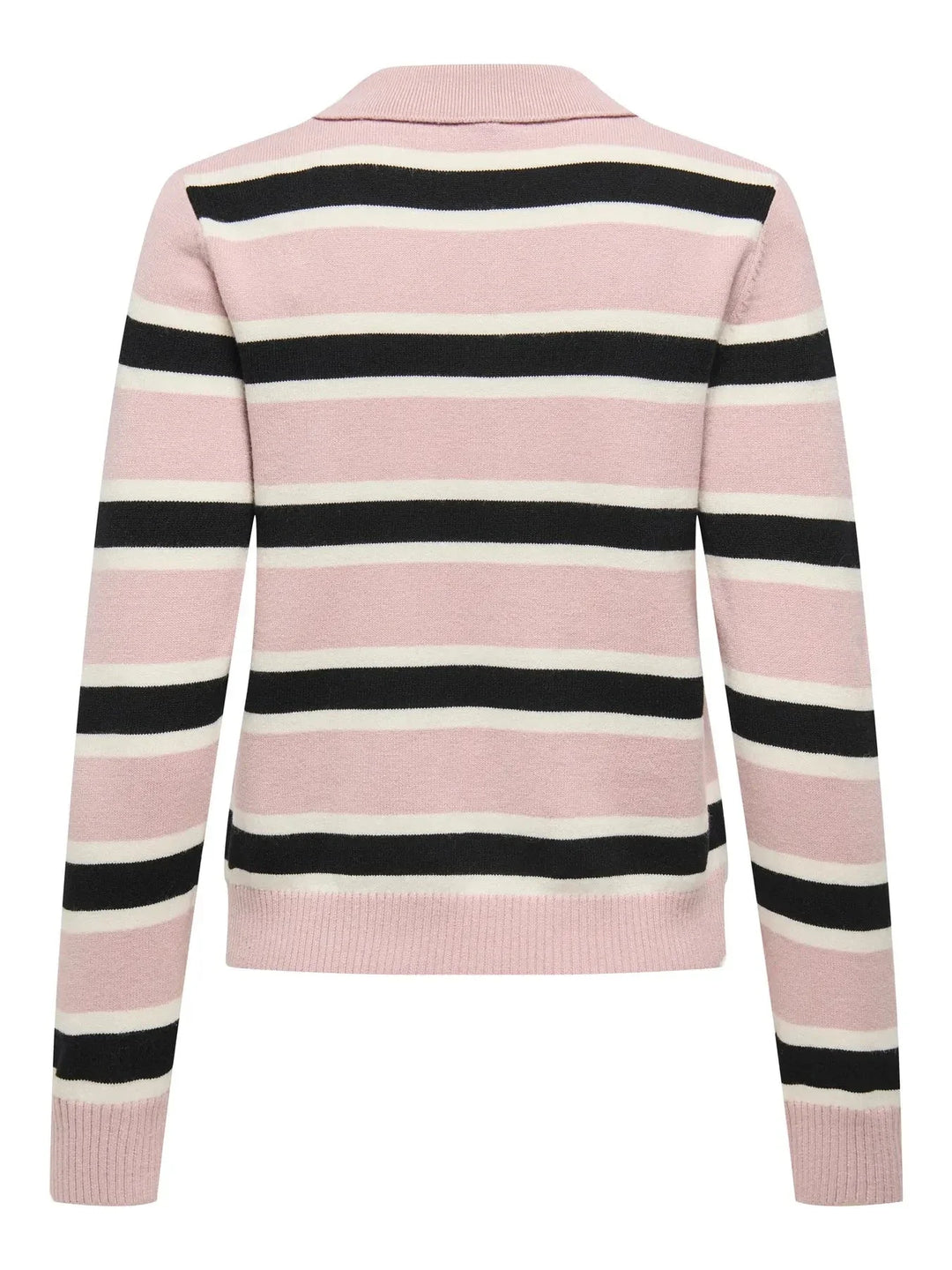 Only - Onllondon Ls Stripe Polo Cc Knt - 4947496 Burnished Lilac Babys Breath/Black/Dtm Button Strikbluser