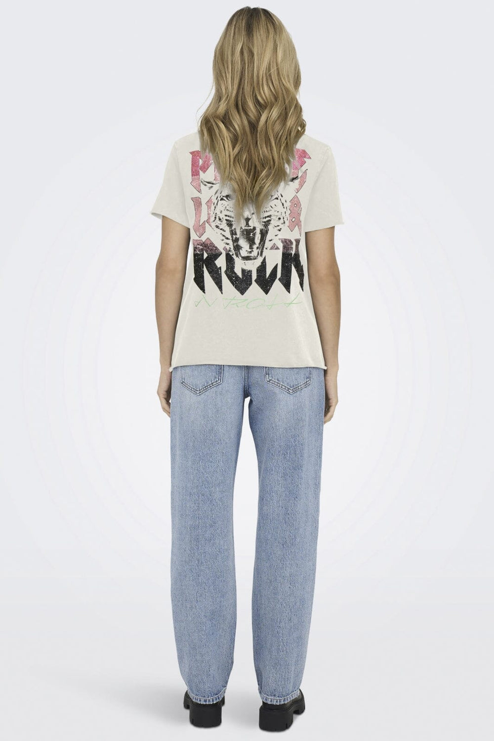 Only - Onllucy Life Reg S/S Top Box 15307412 - 4736483 - Egret Electric Rock