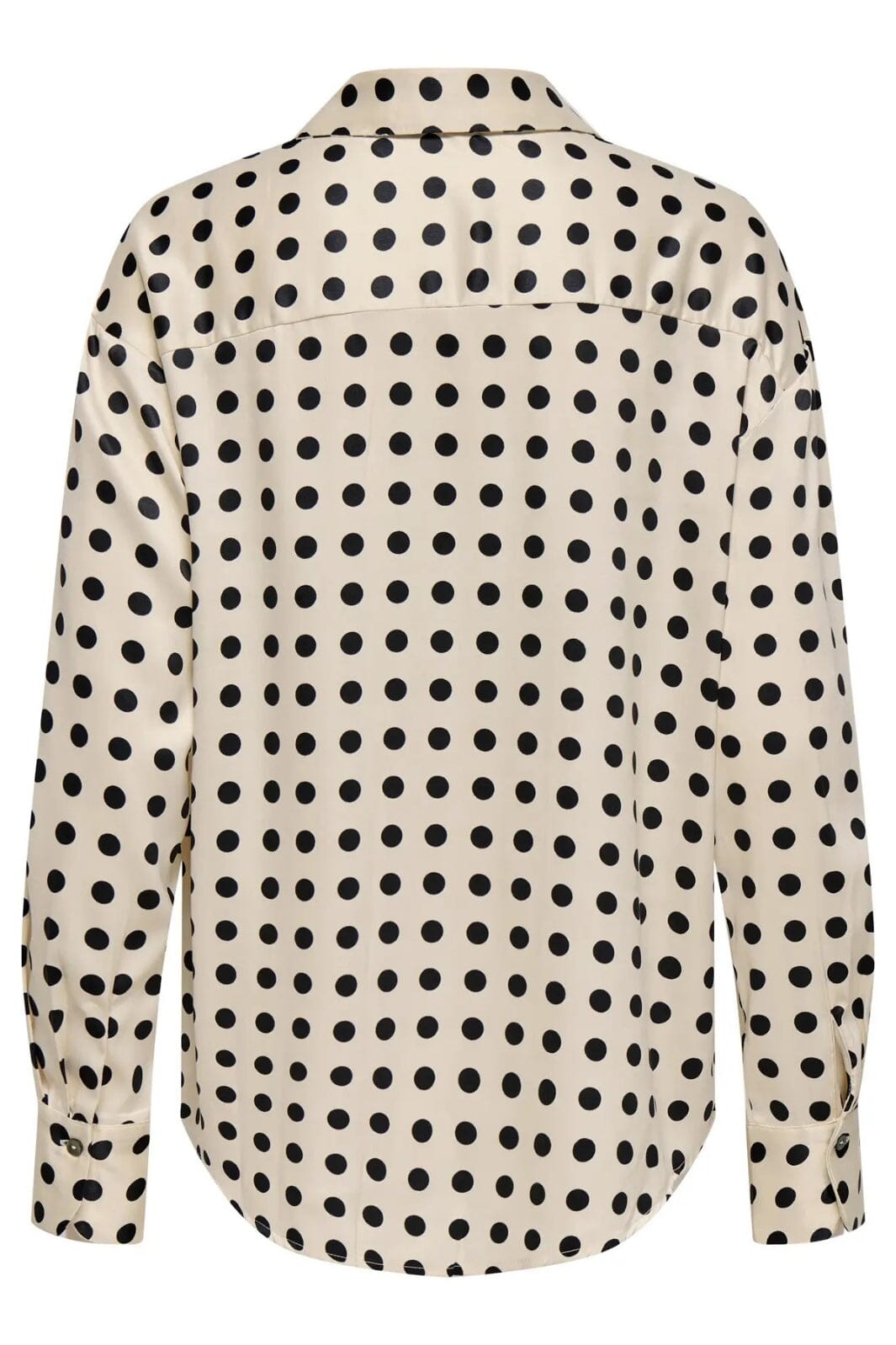 Only - Onllydia L/S Satin Shirt - 4990914 Frosted Almond Black Dots Skjorter