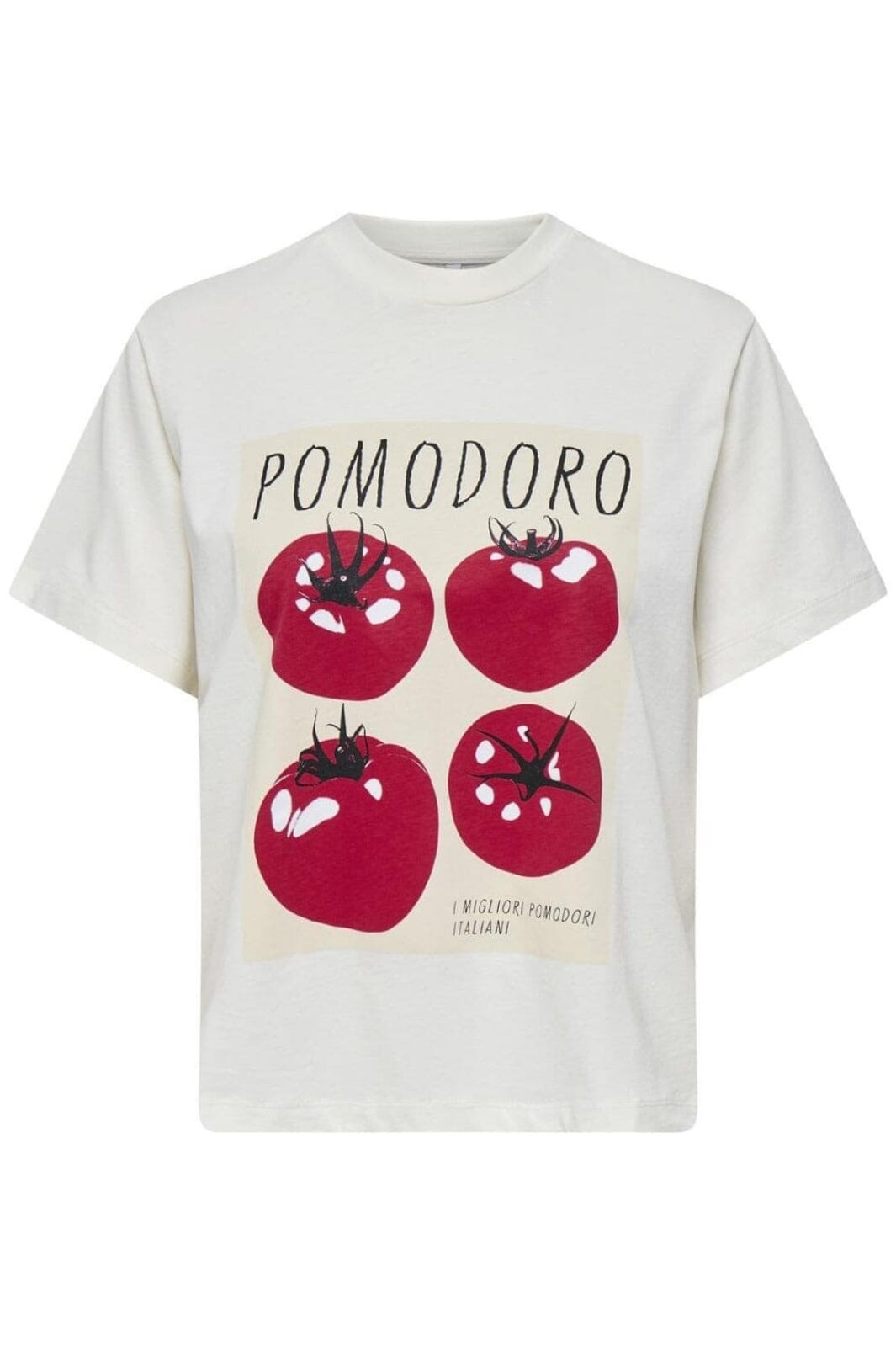 Only - Onltille S/S Tee - 4898867 Cloud Dancer Pomodoro