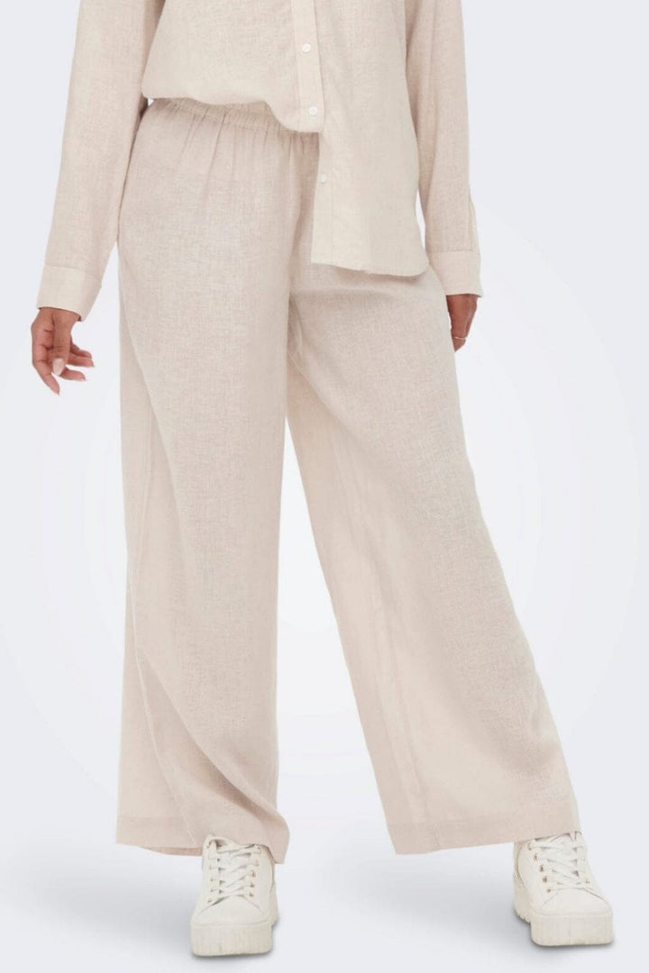 Only - Onltokyo Linen Blend Pant - 3996929 Moonbeam Bukser