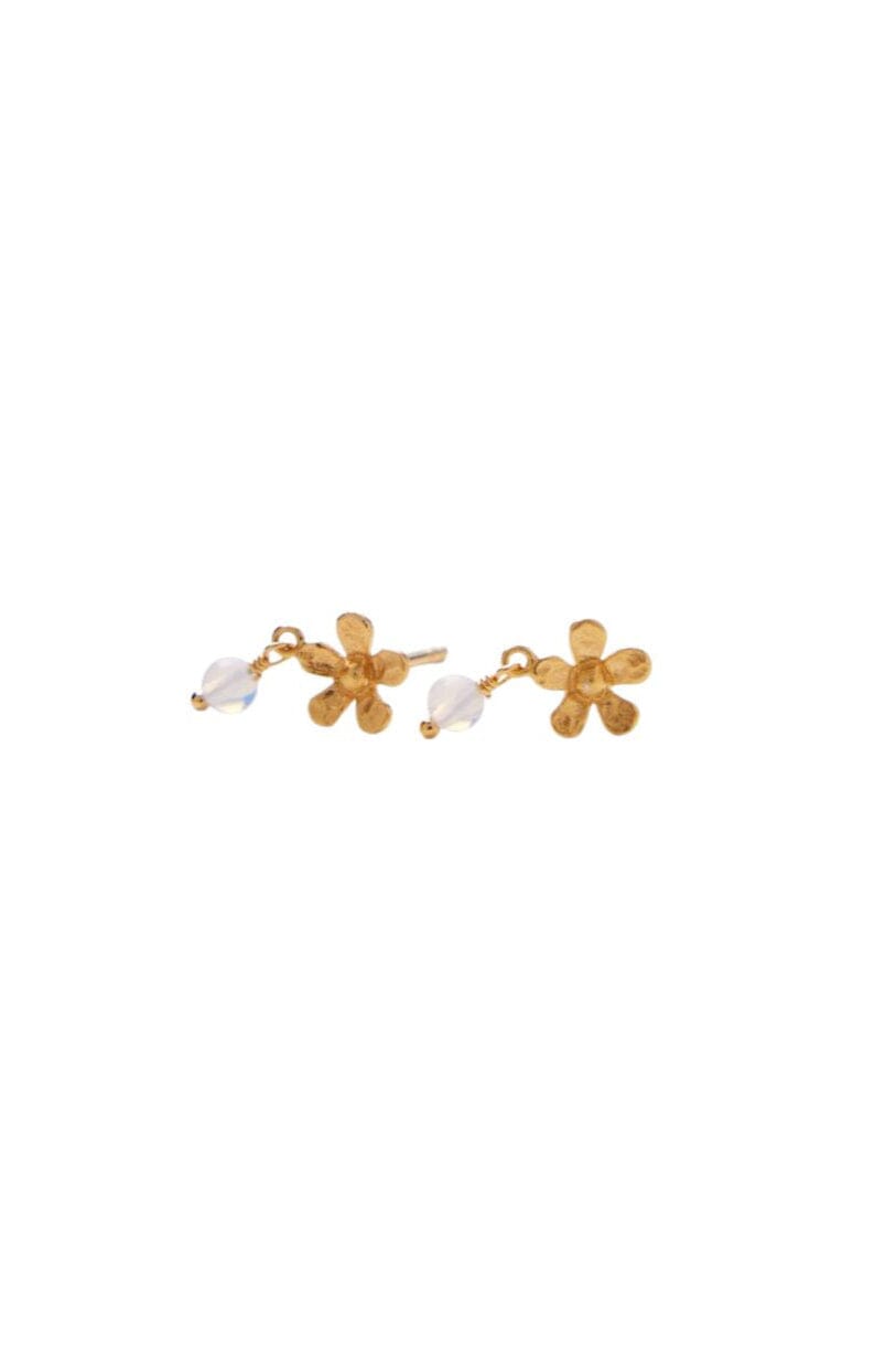 Pernille Corydon - Moonstone Poppy Earsticks e-370-gp - Gold Plated Øreringe