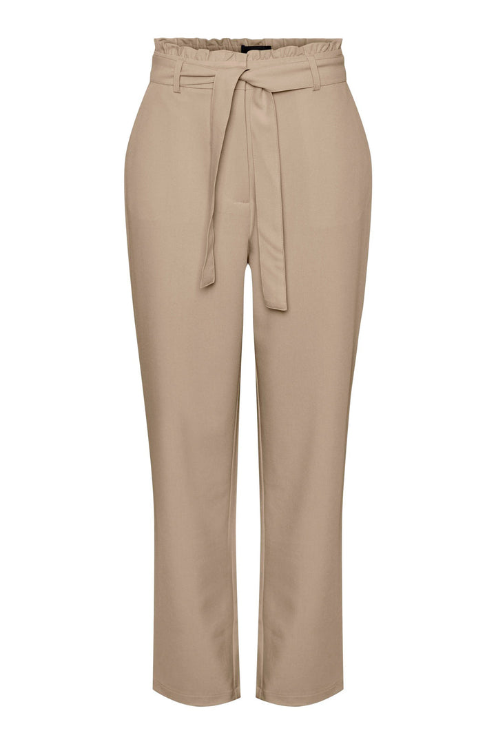 Pieces - PcBoss Hw Paperbag Straight Pants Noos - White Pepper Bukser