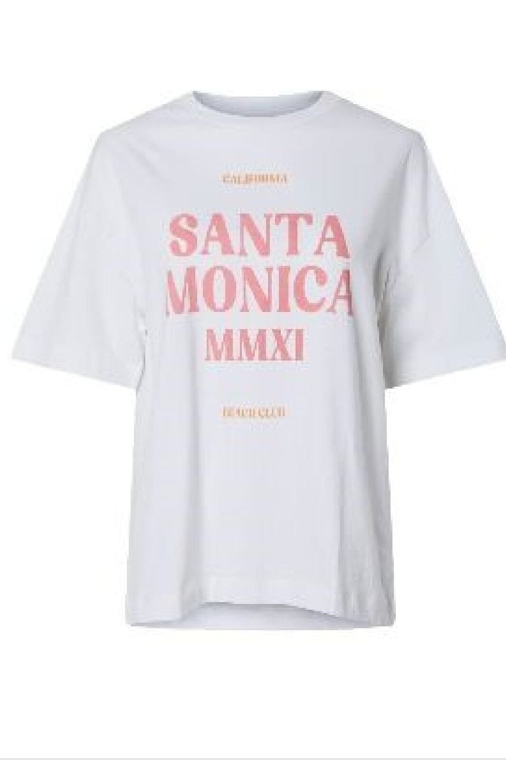 Pieces - Pcclaude Ss Printed T-Shirt - 4823568 Bright White Santa Monica