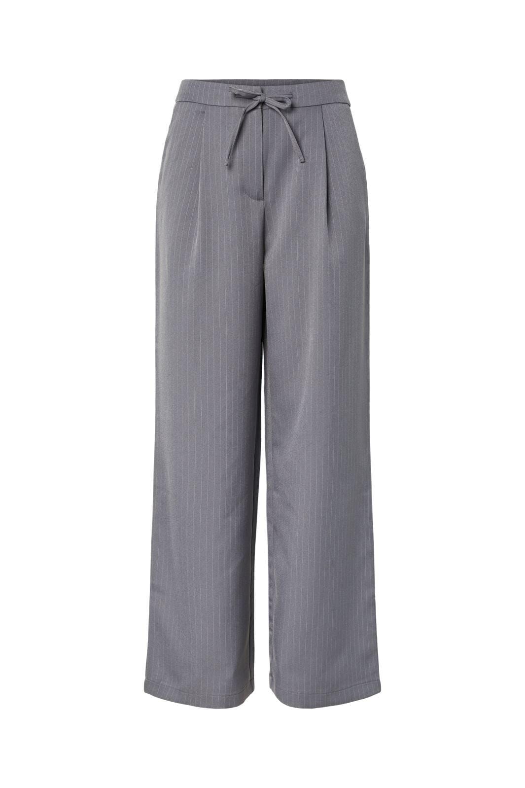 Pieces - Pcfalka Pinstriped Tie Pants - 4983919 Grey Pinstripe Bukser