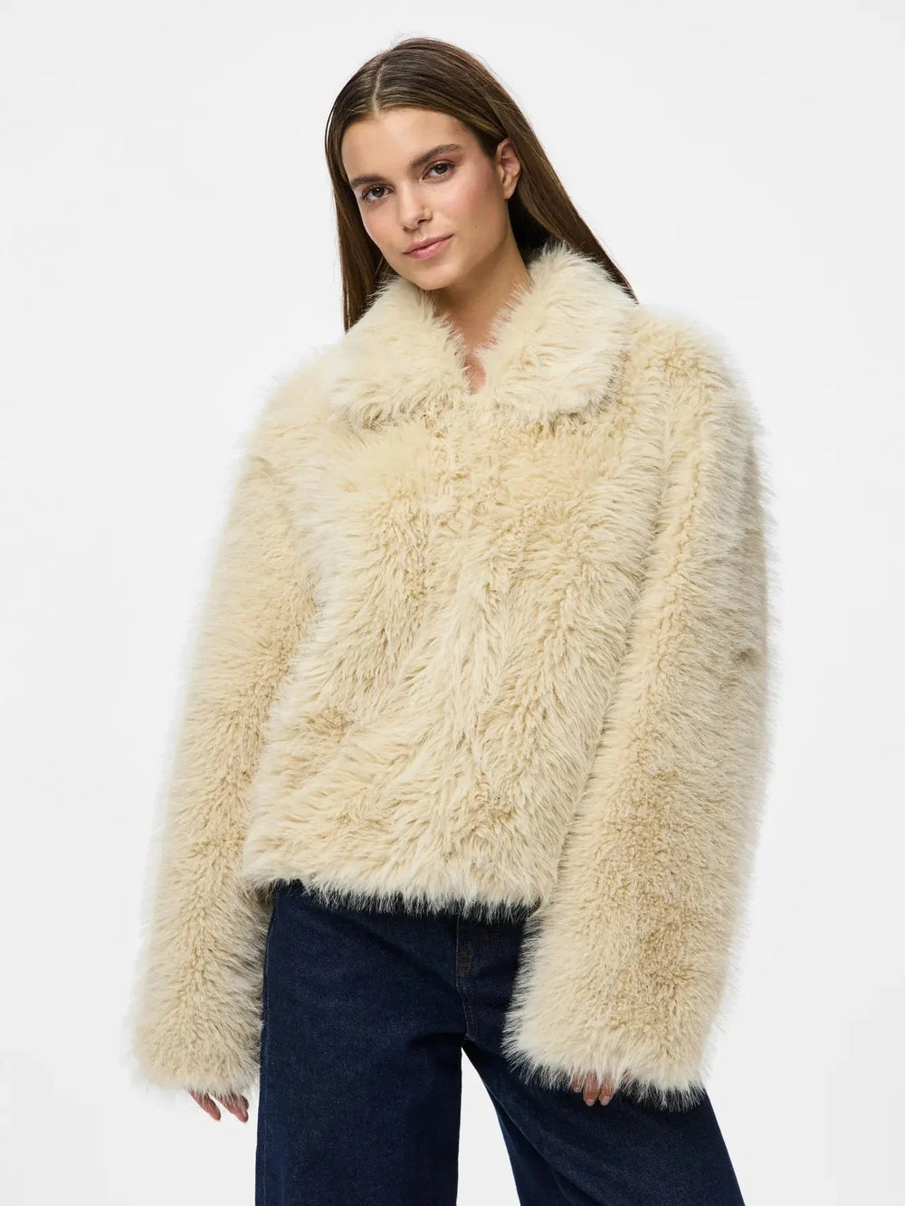 Pieces - Pcjilla Short Fluffy Jacket - 4803752 Birch Jakker