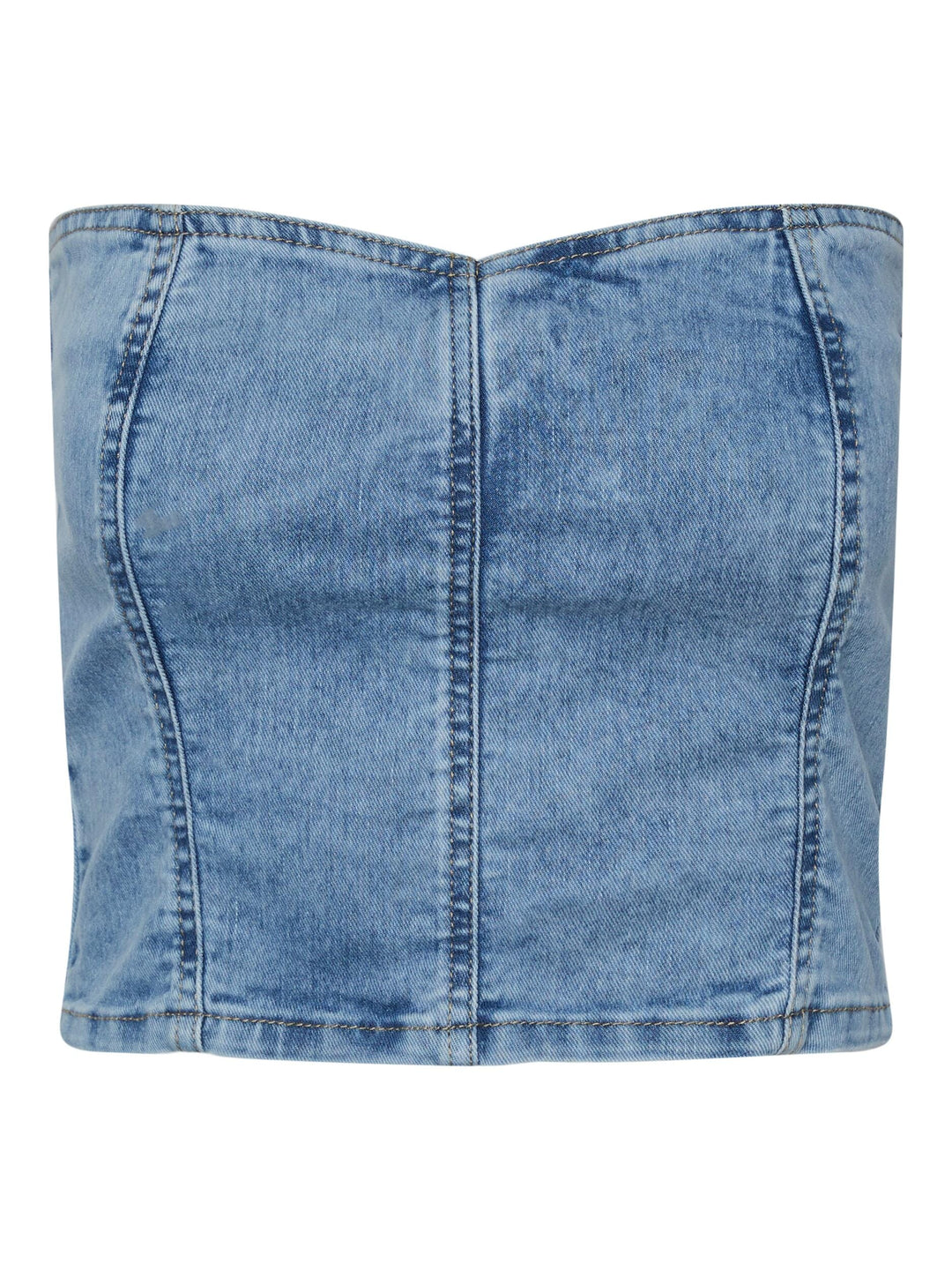 Pieces - Pckiggy Corset - Light Blue Denim Toppe