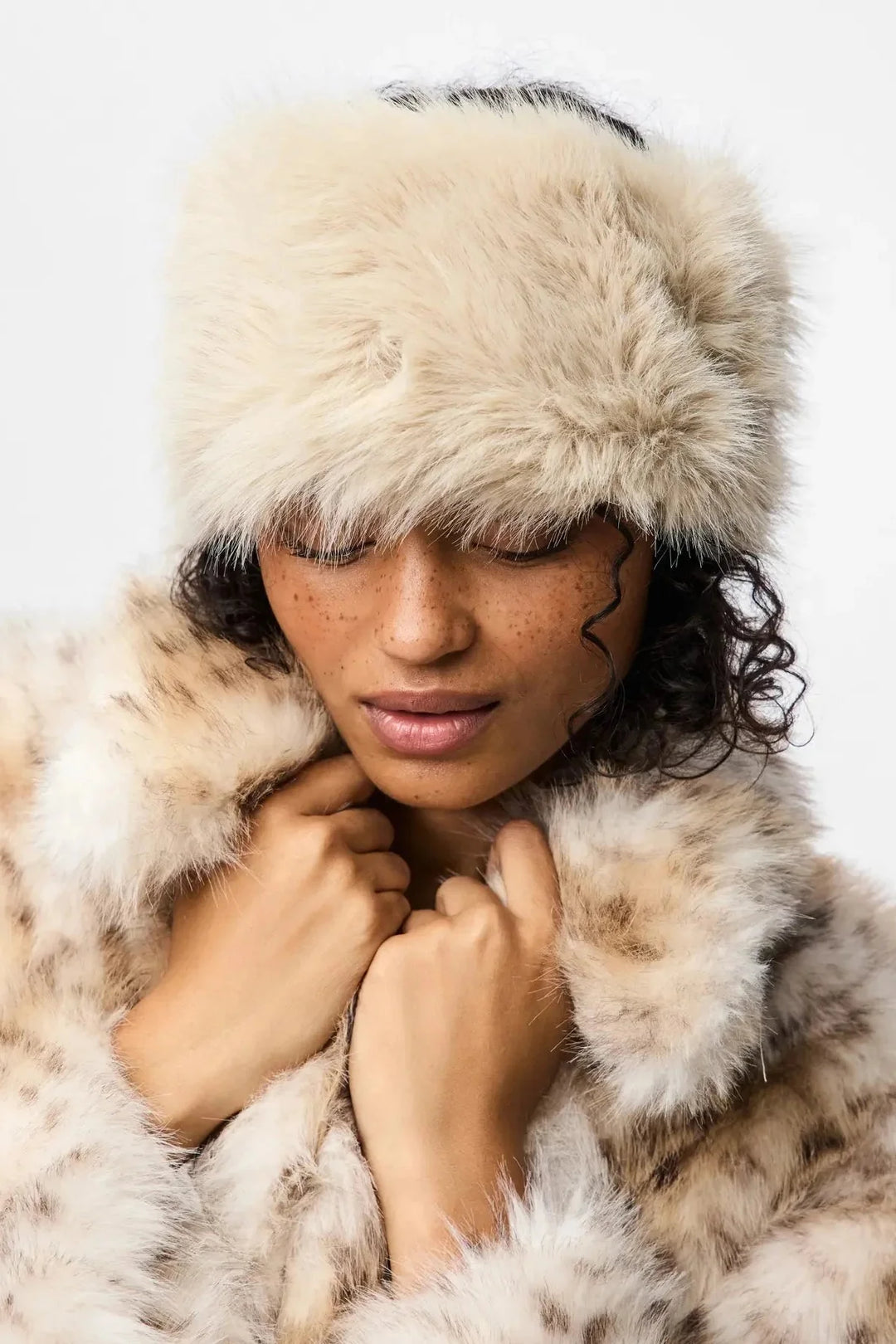 Pieces - Pcplush Fluffy Headband - 5023234 Porpoise Patchwork Pandebånd