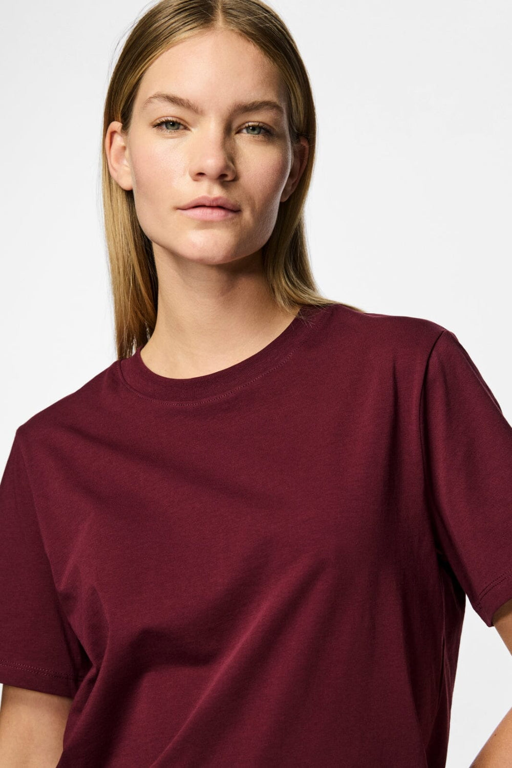 Pieces - Pcria Ss Solid Tee - 4551302 Tawny Port T-shirts