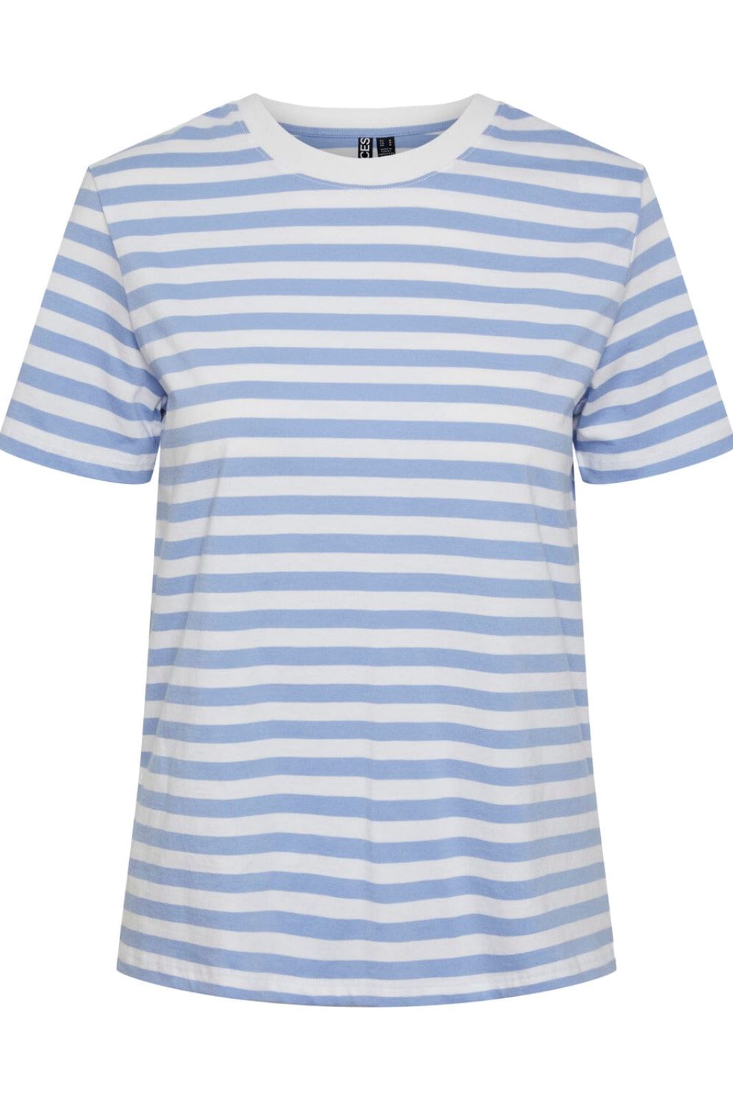 Pieces - Pcria Ss Tee Stripes - 4400582 Hydrangea Bright White T-shirts