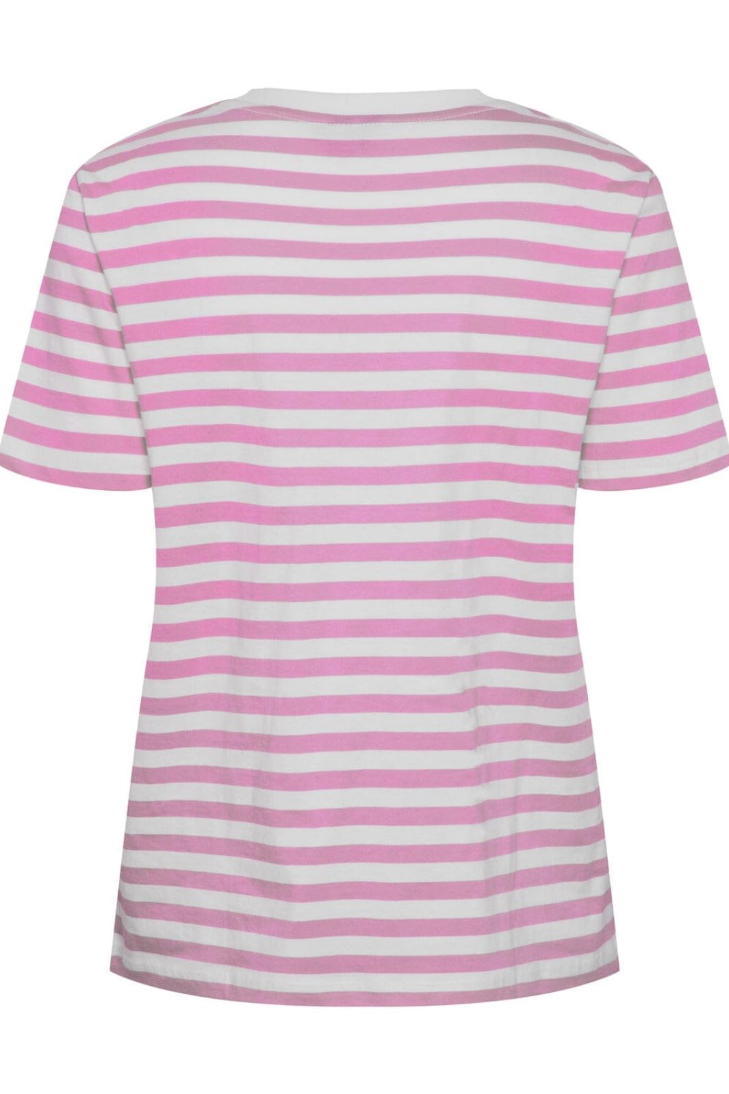 Pieces - Pcria Ss Tee Stripes - 4474679 Pastel Lavender Bright White T-shirts