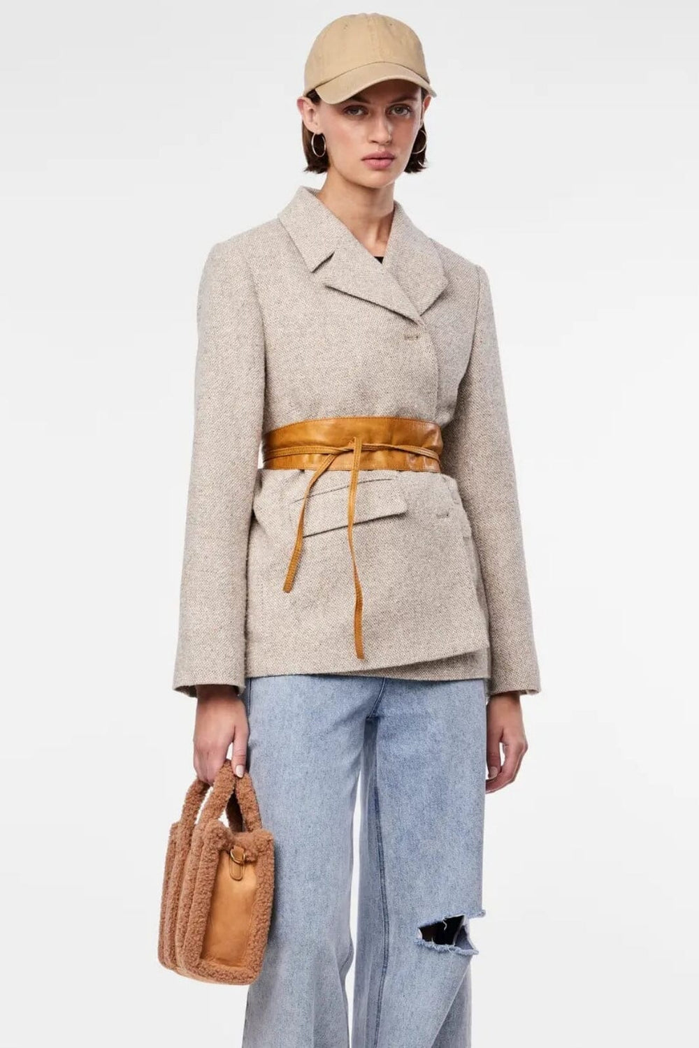 Pieces - Pcvibs Leather Tie Waist Belt - 1753272 Cognac