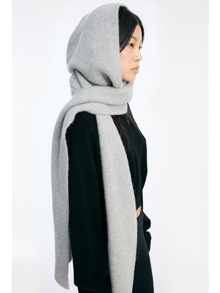 Rotate - Knit Hood Scarf 115260039 - ALLOY (LIGHT GRAY) Huer