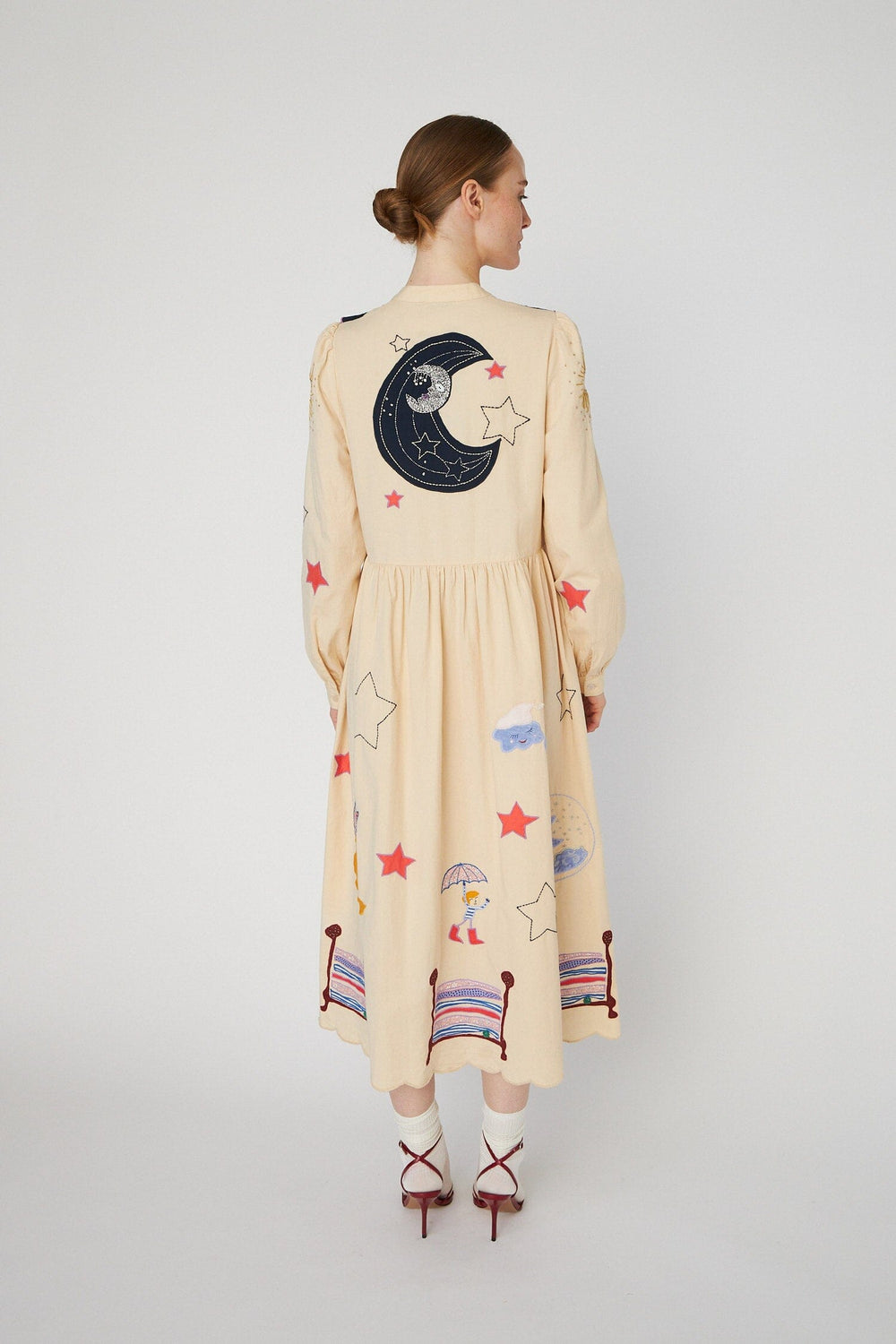 Stella Nova - Bead Embellished Midi Dresshc54-4337 - 053 Creme Brûlée Kjoler