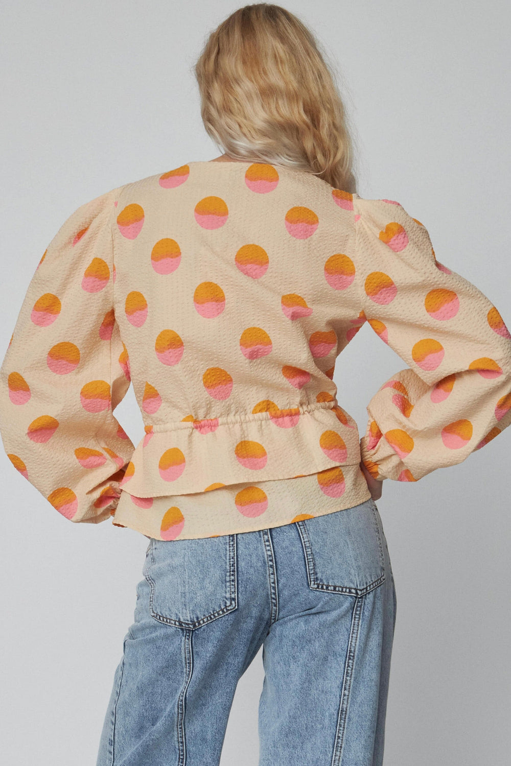 Stella Nova - Big Dot Blouse - 474 Creme/red Dots Skjorter