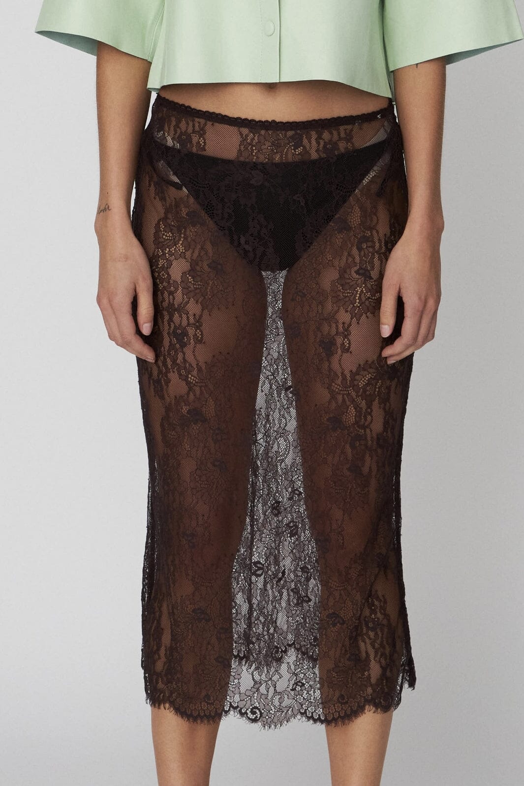 Stella Nova - Delicate Lace Skirtdl52-5176 - 869 Brown