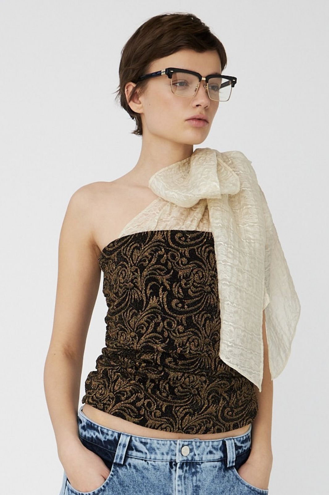 Stella Nova - Prom Bow Toplj53-1258 - 907 Black/creme Toppe