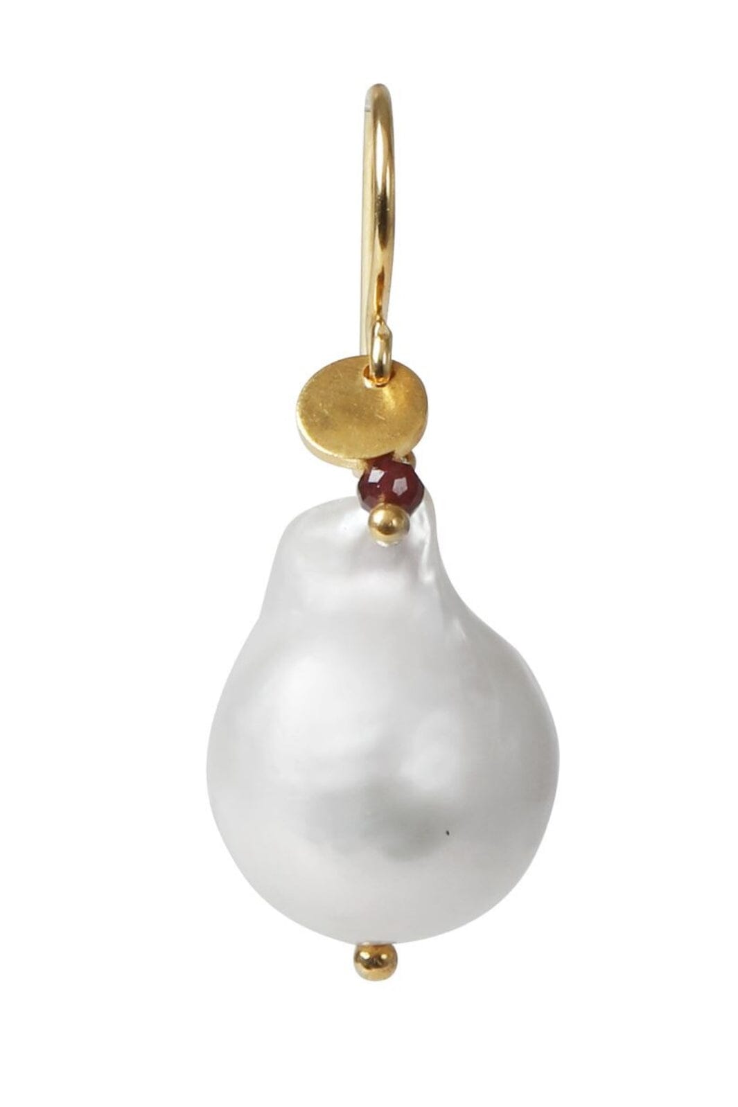 Stine A - Baroque Pearl Earring With Gemstone - 1173-02-S Øreringe
