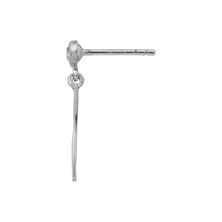 Stine A - Big Dot Bella Moon With Blue Lagune Stone - Silver - 1307-00-Blue Lagune Øreringe