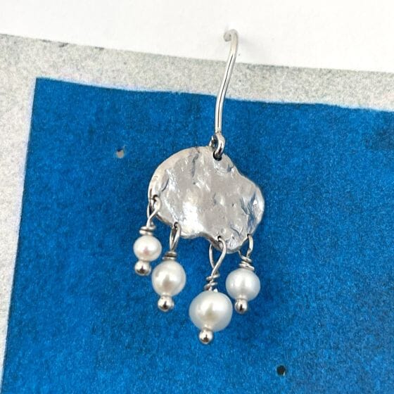 Stine A - Big Gold Splash Earring – Elegant Pearls Silver - 1308-00-S Øreringe