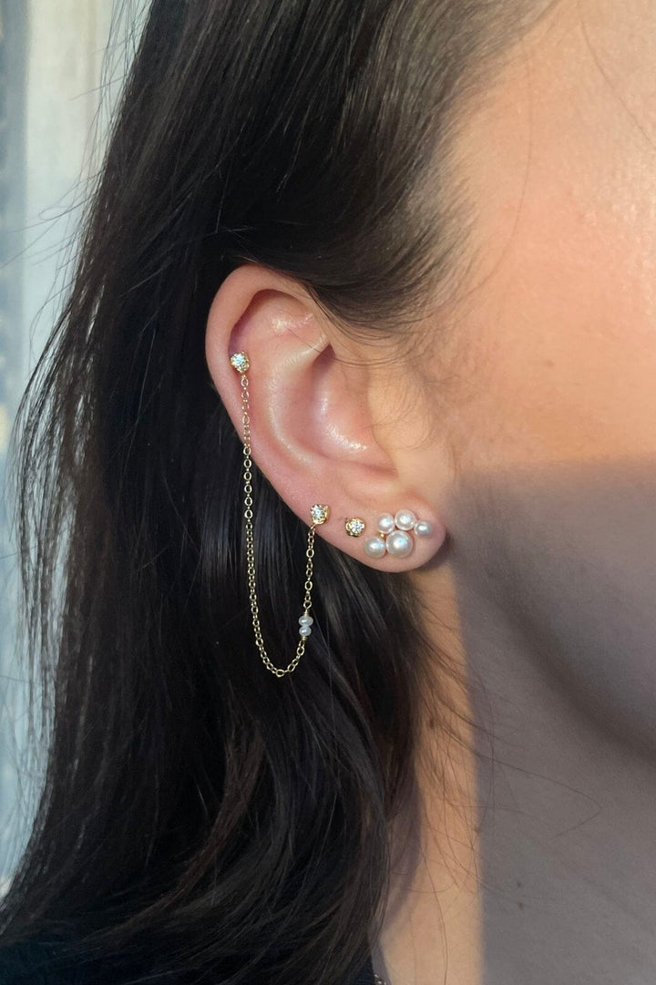 Stine A - Bloom Pearl Berries Earring Silver - Single - 1339-00-S Øreringe