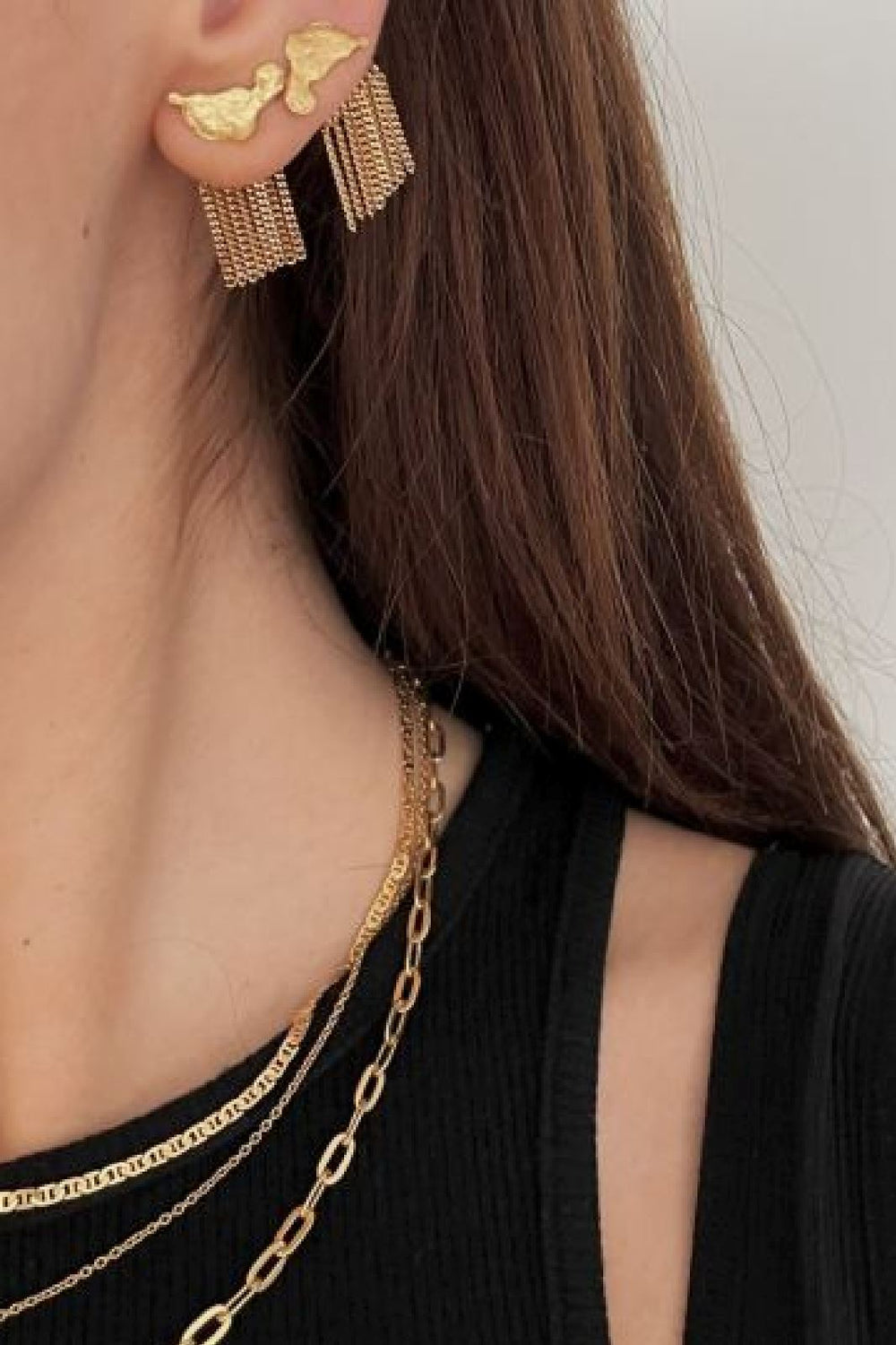 Stine A - Dancing Chains Behind Ear-Earring Gold - 1133-02-S Øreringe