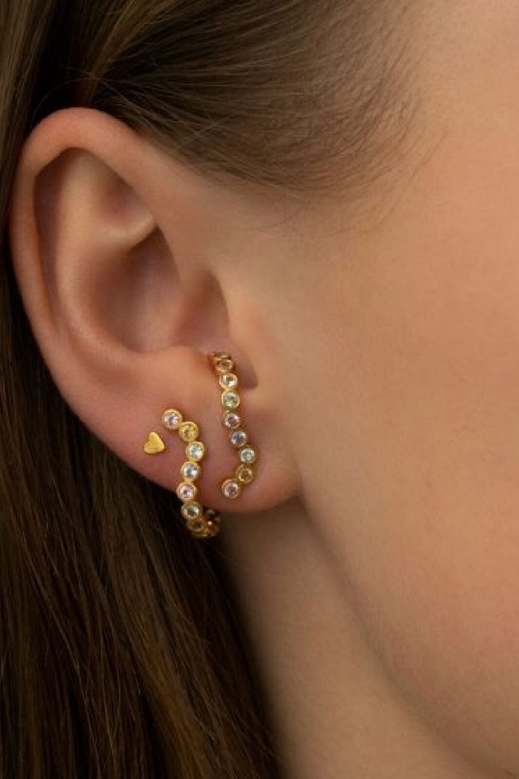 Stine A - Petit Love Heart Earring Gold - 1016-02-S Øreringe