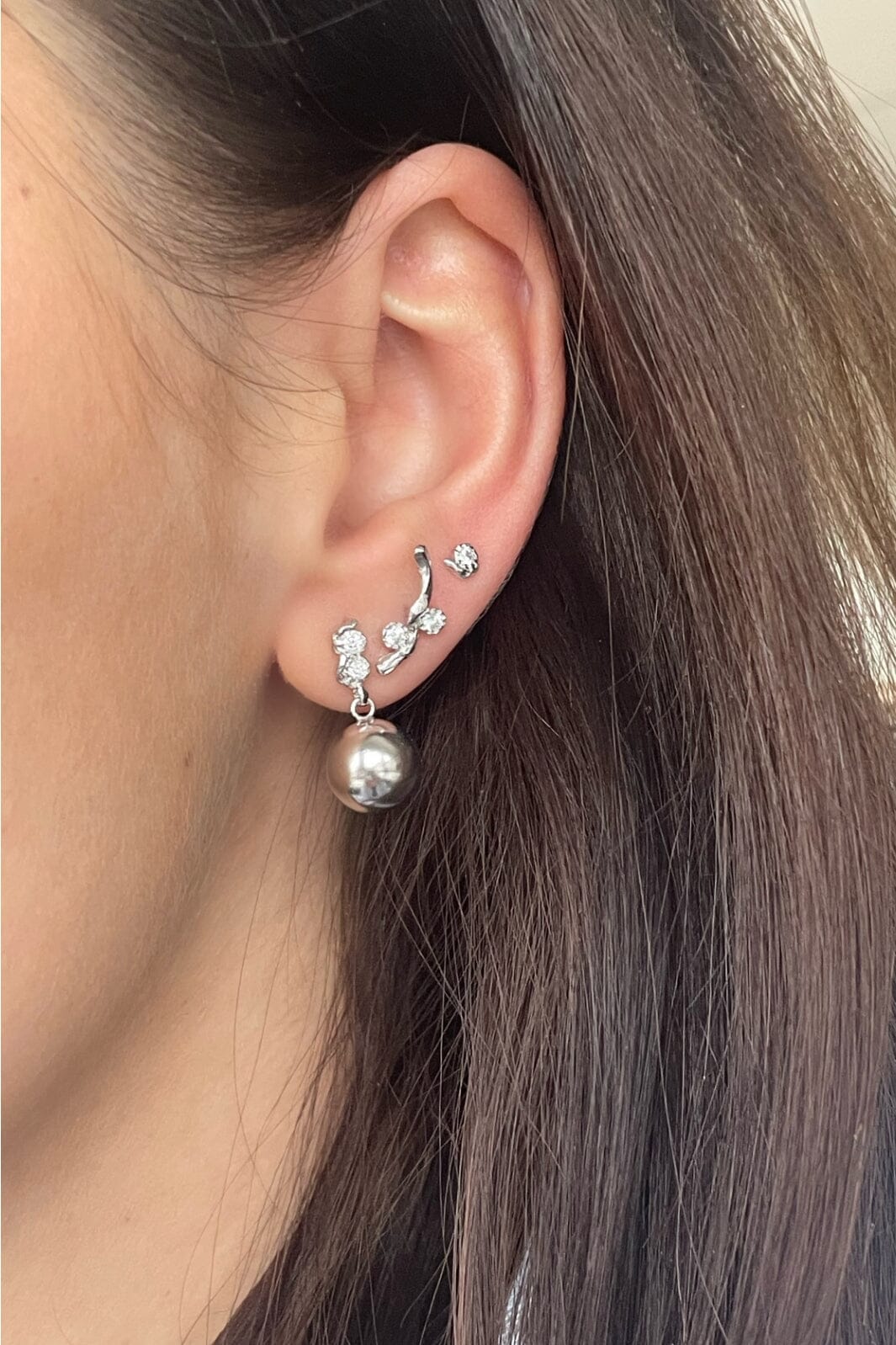 Stine A - Tres Petit Flow Earring Silver - Single - 1336-00-S Øreringe