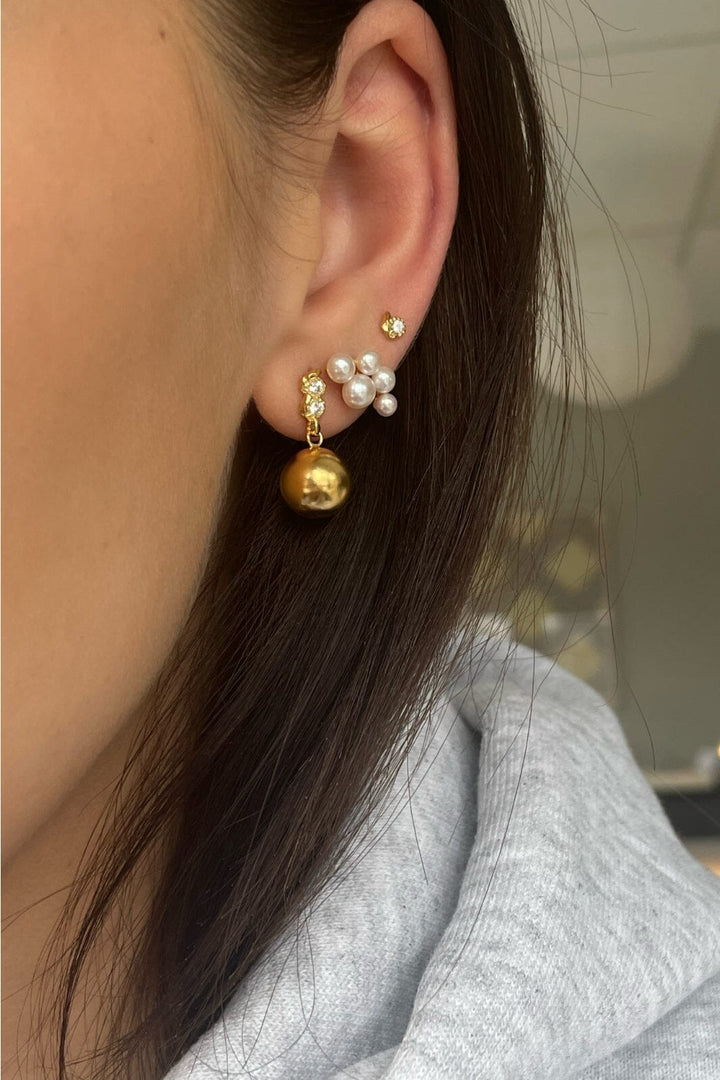 Stine A - Twin Flow & Disco Ball Earring - Single - 1334-02-S Øreringe