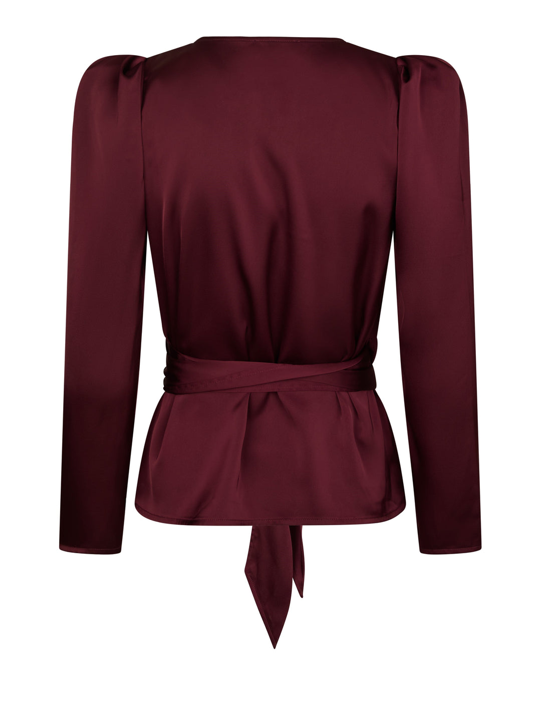 Valentin Studio - Josie Solid Satin Blouse 167298 - 162 - Bordeaux Bluser
