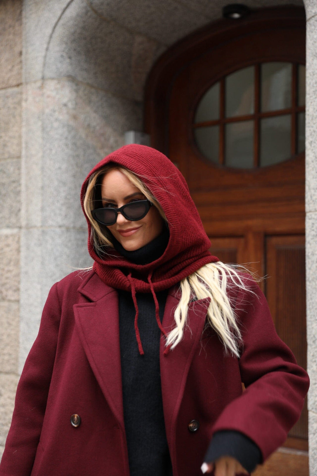 Valentin Studio - Knitted Balaclava 164212 - 174 - Burgundy Elefanthuer