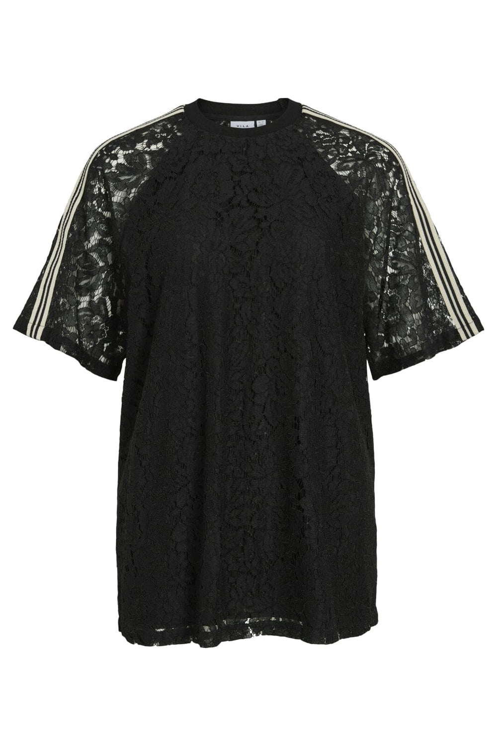 Vila - Violine 2/4 Lace T-Shirt /Ln - 4981492 Black