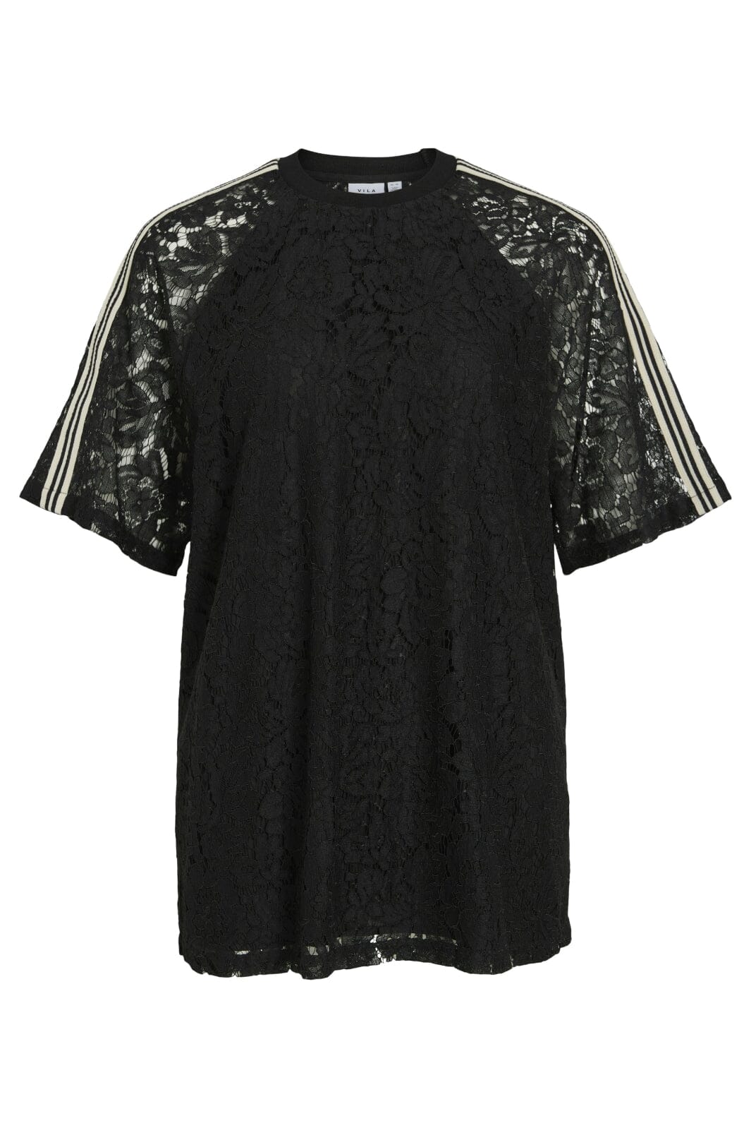 Vila - Violine 2/4 Lace T-Shirt /Ln - 4981492 Black