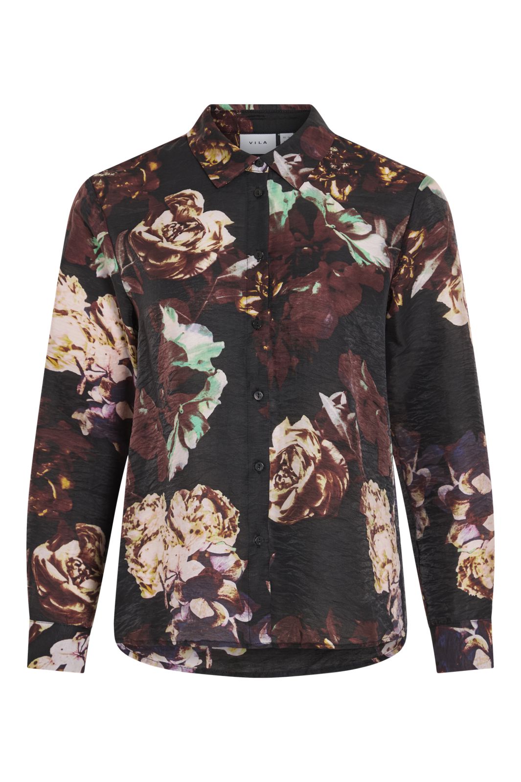 Vila - Virosanna Rosi L/S Loose Shirt - 4866405 Black Beauty Rosi