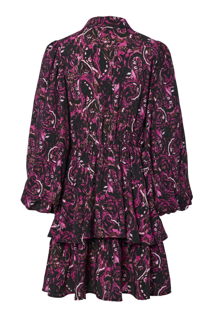 Y.A.S - Yasisa Ls Shirt Dress - 4773116 Black Pink Petita Print Skjorter