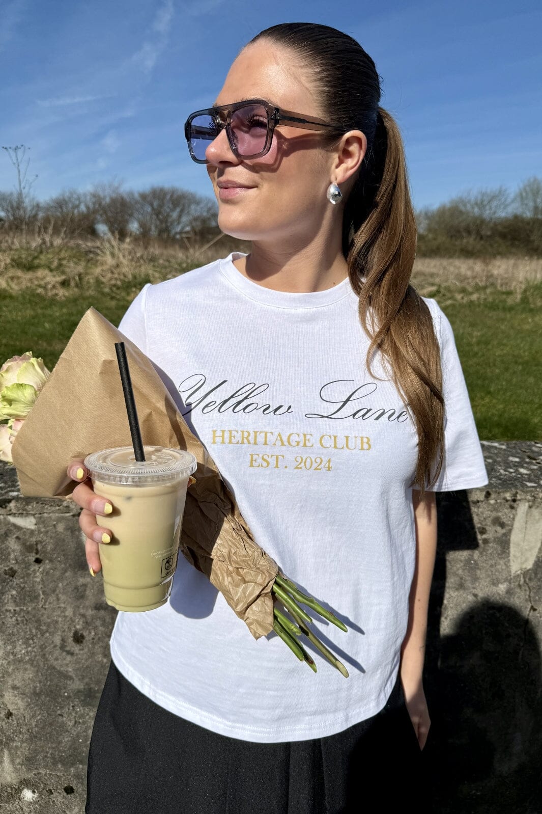 Yellow Lane - Varsity Tee 165589 - 121 - Off White T-shirts