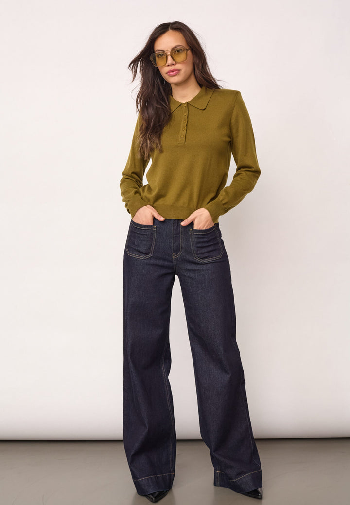 Co´Couture - Corycc Padded Polo Knit 500212 - 60007 - Fern Green