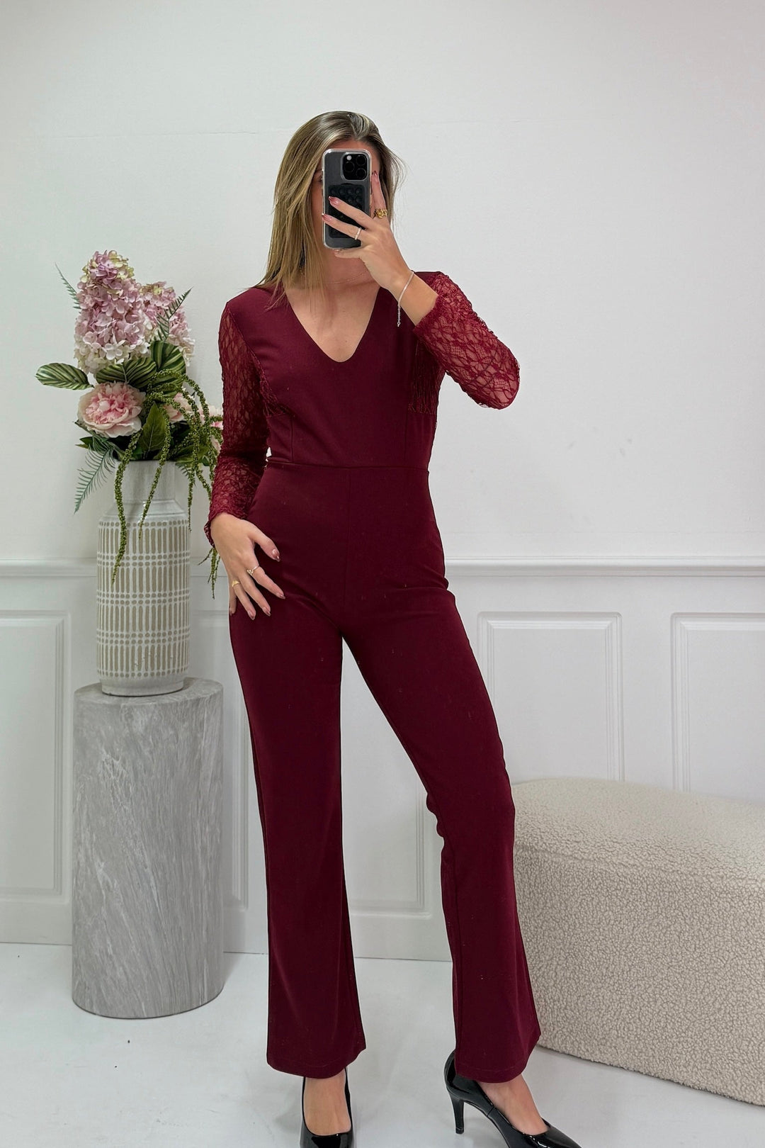 A-bee - Janelle Jumpsuit - Burgundy