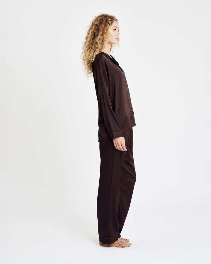 Hype The Detail - Satin Pyjamas 800-43 - 8989 - Brun