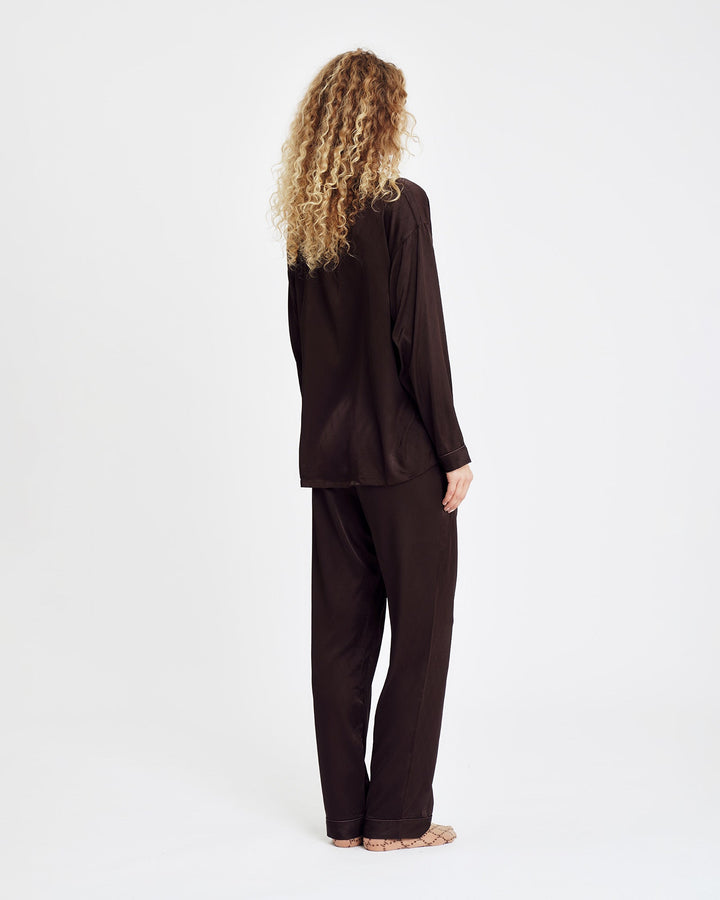 Hype The Detail - Satin Pyjamas 800-43 - 8989 - Brun