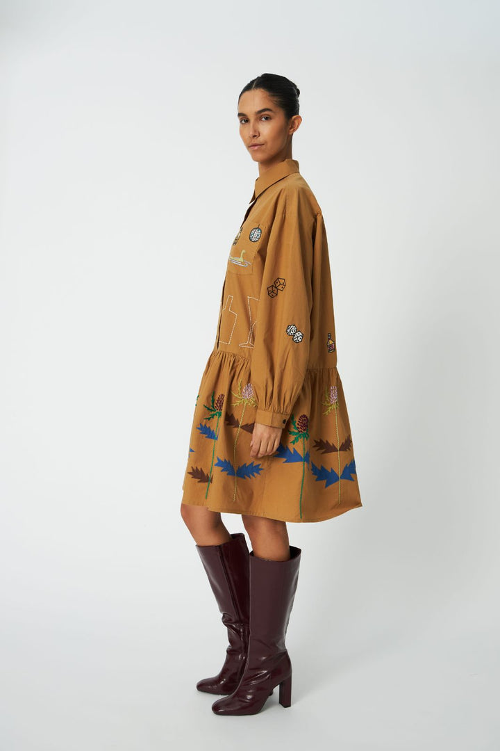 Stella Nova - Small Embroidery Dress Co63-4568 - 196 Khaki